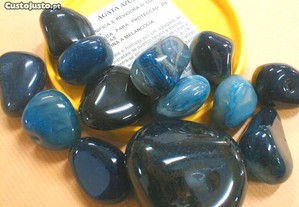 Ágata azul pedra rolada 4cm - 0,5kg