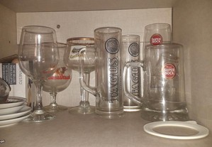7 canecas cerveja antigas vidro
