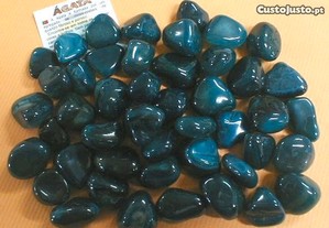 Ágata azul pedra rolada 2,5cm - 0,5kg