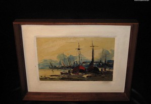 Hilário Roberto,óleo s/tela ,assinado,Marinha