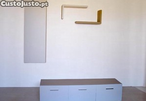Conjunto de Mobiliário para Sala Carvalho e Branco Entrega Grátis