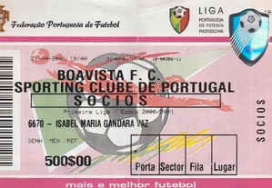 Bilhete Boavista FC - Sporting / Época 2000/2001
