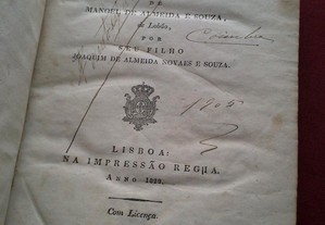 Índice Geral Das Obras de Manoel De almeida e Sousa-1829