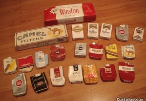 22 maços tabaco antigos vazios
