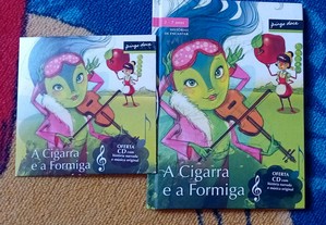 Livro com CD " A cigarra e a formiga" pingo doce, coleção histórias de encantar do Pingo Doce.