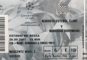 Bilhete Boavista FC - Borussia Dortmund / Liga dos Campeões 2001/02