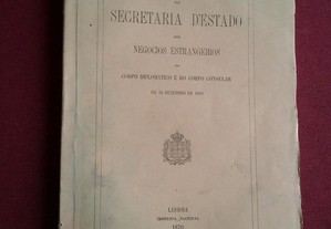 Lei Orgânica Secretaria d Estado Negócios Estrangeiros-1870