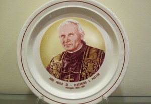 Prato Porcelana Sacavém Papa João Paulo II 1982