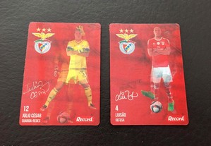 2 cartas/cromos/figuras do Benfica - Record