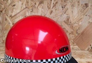 capacete moto Ndn tipo penico novo vermelho