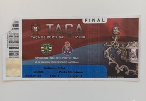 Bilhete Taça de Portugal 2008 - Sporting vs Porto