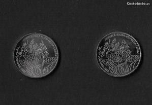 Duas moedas de coleção de 5 euros. Portugal 2023