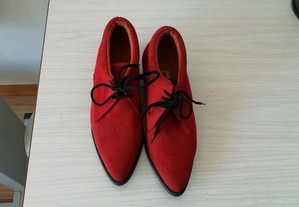 Sapatos de senhora NR36 de Camurça vermelho