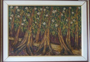 Quadro Eucaliptos, da pintora Nazaré Marques