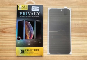 Película de privacidade / Película de vidro Anti-Spy para iPhone 15 Plus