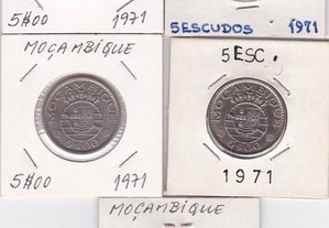 Colecção moedas 5$00 Moçambique