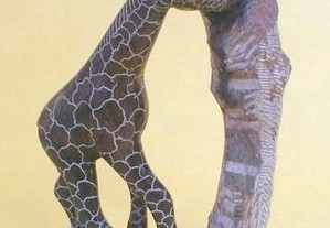 Girafa de pedra sabão 23x16x8cm