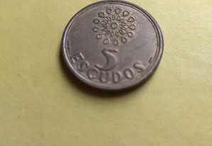 Cinco escudos (5$00)Latão Níquel 1998