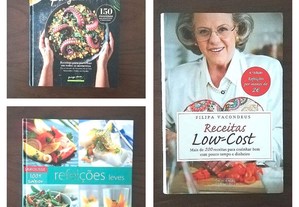 Livros de gastronomia/culinária (preço por unidade)