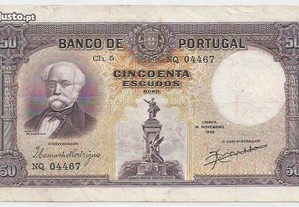 Espadim - Nota de 50$00 de 1932 - Escassa