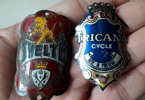 Emblemas chapas de bicicletas, antigas