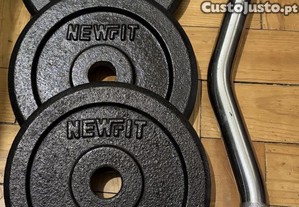 Barra em Z mais pesos