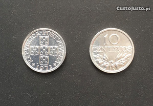 Moeda de 10 centavos em alumínio - Portugal - 1973