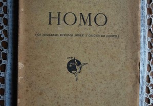 Homo (Os Modernos Estudos Sobre A Origem do Homem) de A. A. Mendes Corrêa - 1º Edição 1921