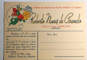 Cartão Fábrica de Chapéus - Roberto Nunes Azevedo