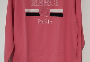 Sweat casaco novo mulher desenho merci Paris
