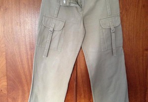 Calças jeans cargo bege nº42