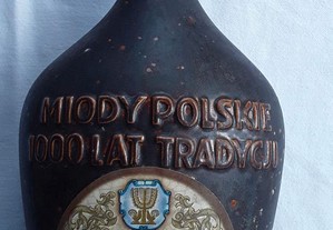 Garrafa antiga de hidromel Polonês, selada