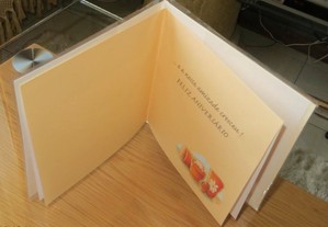 Postal Dia de Aniversário, em forma de livro, p/ CD e com papel de carta - Novo