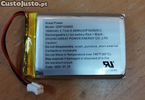 Bateria 1800mAh 3.7 Vdc GSP103450