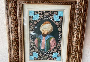Iluminura turca com retrato do sultão Selim II