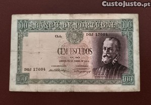 Nota de 100 escudo Pedro Nunes