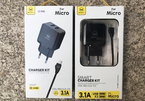 Carregador fast charging 3.1A com cabo Micro USB