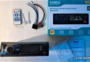 Auto-rádio Bluetooth USB MP3 microSD Sanda