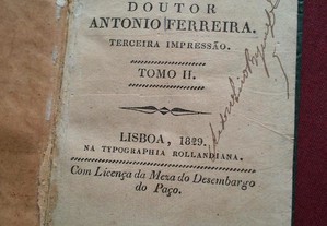 Poemas Lusitanos do Doutor António Ferreira-Tomo II-1829