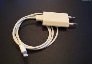 Carregador Apple USB e Lightning