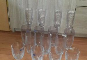18 copos de cristal bohemia
