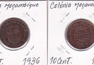 Moedas $10 de Moçambique em bronze