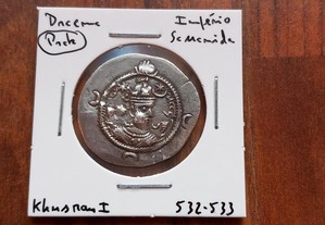 Moeda Dracma 532d.c. Império Sassanida, Khosrau I