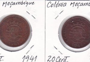 Moedas $20 de Moçambique em bronze