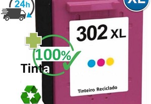 Tinteiro HP 302 XL reciclado Cores + 100% tinta