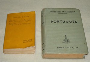 Dois Dicionários antigos um de português e um de Inglês de bolso de 1964
