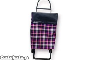Carrinho Compras ROLSER   Dobr�vel   Tecido Xadrez Roxo