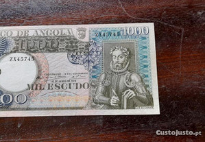 Nota 1000 escudos Angola Luis de Camões