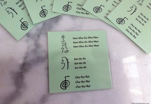 Cartões Plastificados c/ Símbolos do Reiki