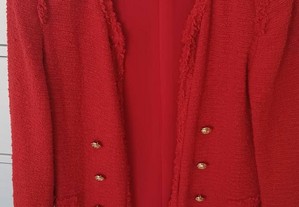 Blazer tweed vermelho Zara Woman novo